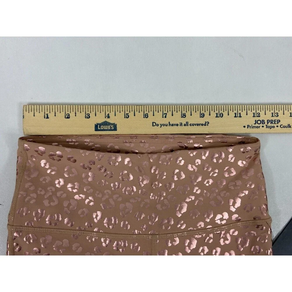 Mono B Women Small Pink Leopard Print Athletic Leggings Casual Party Workout - Picture 6 of 8